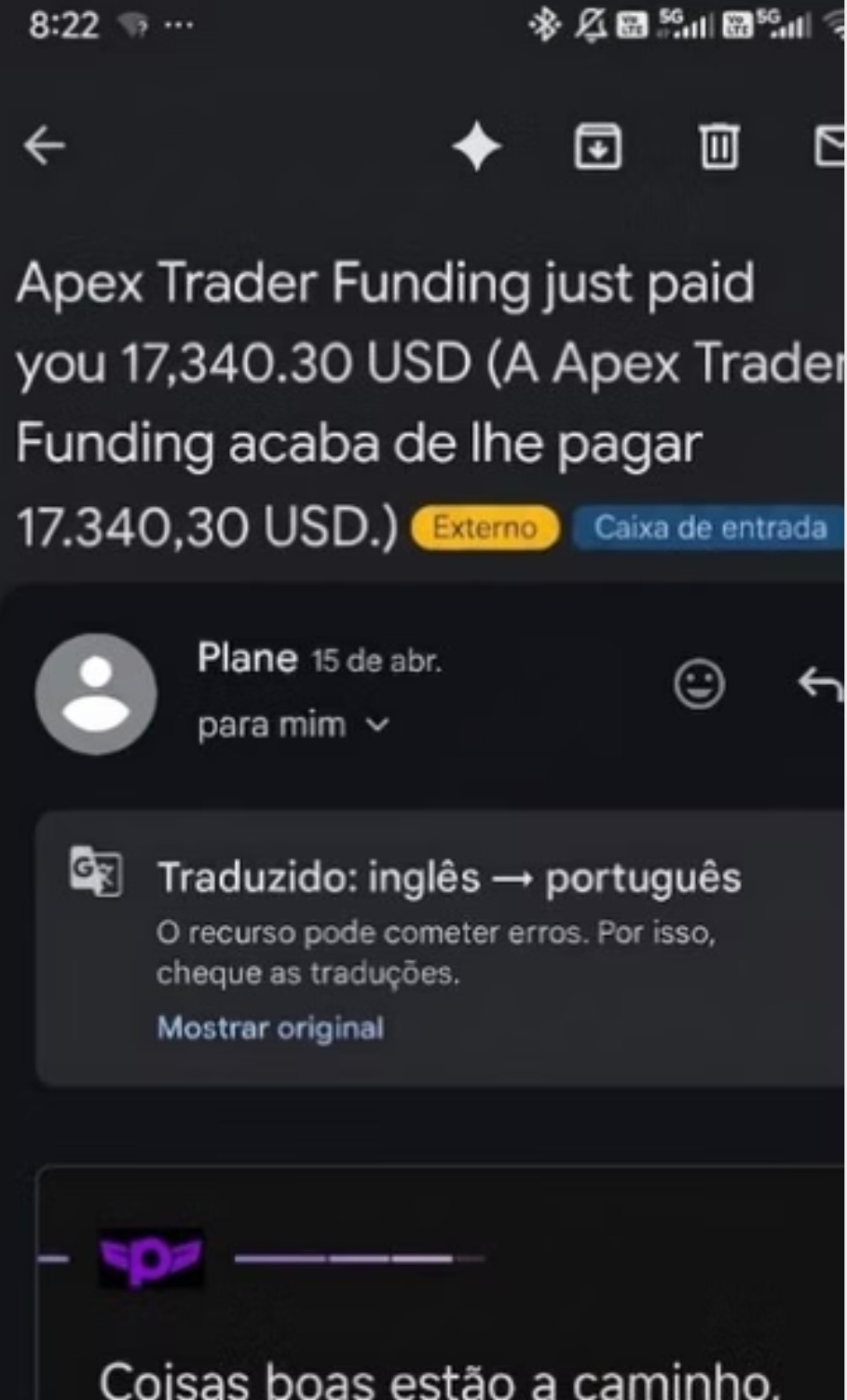 Resgate de US$ 17.340,30