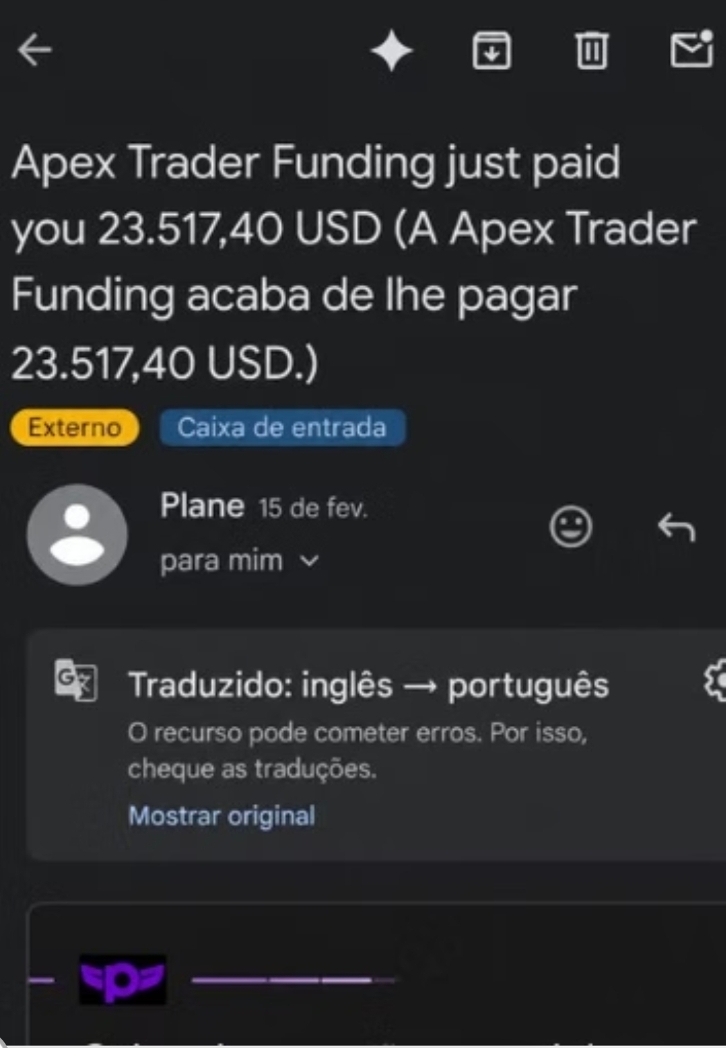 Resgate de US$ 23.517,40