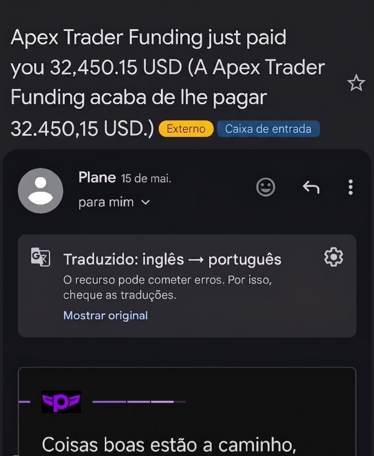 Resgate de US$ 32.450,15